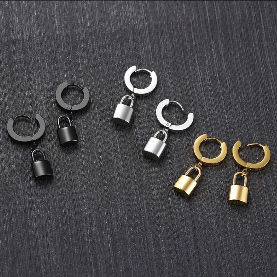 Padlock Hoop Earring