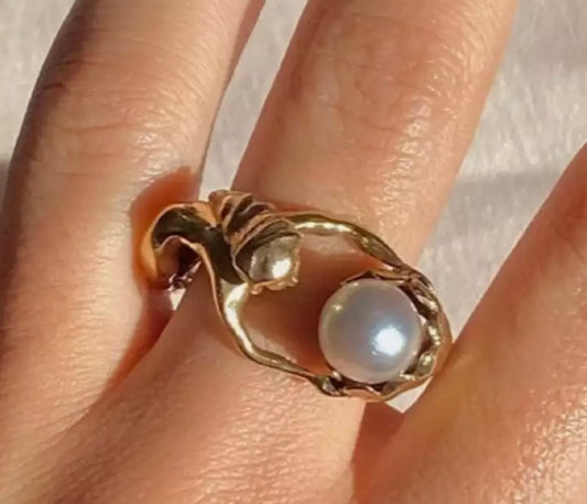 Gold Pearl Ring