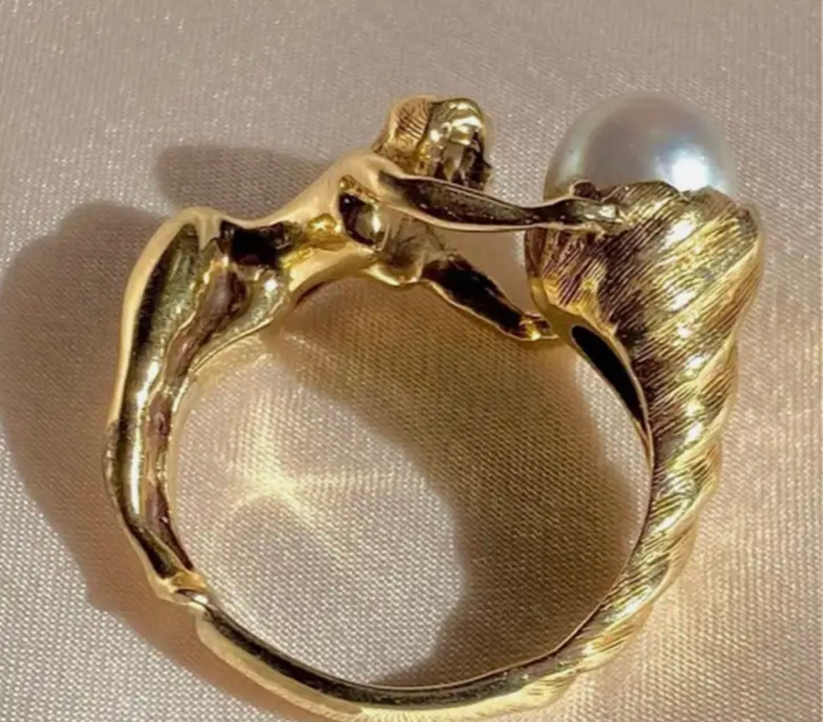 Gold Pearl Ring