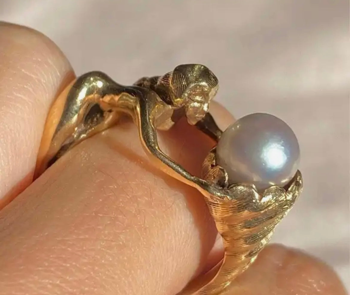 Gold Pearl Ring