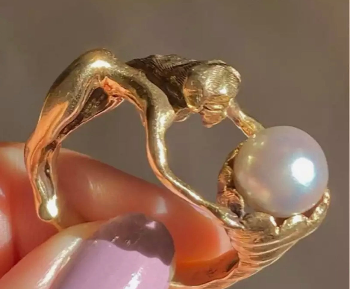 Gold Pearl Ring