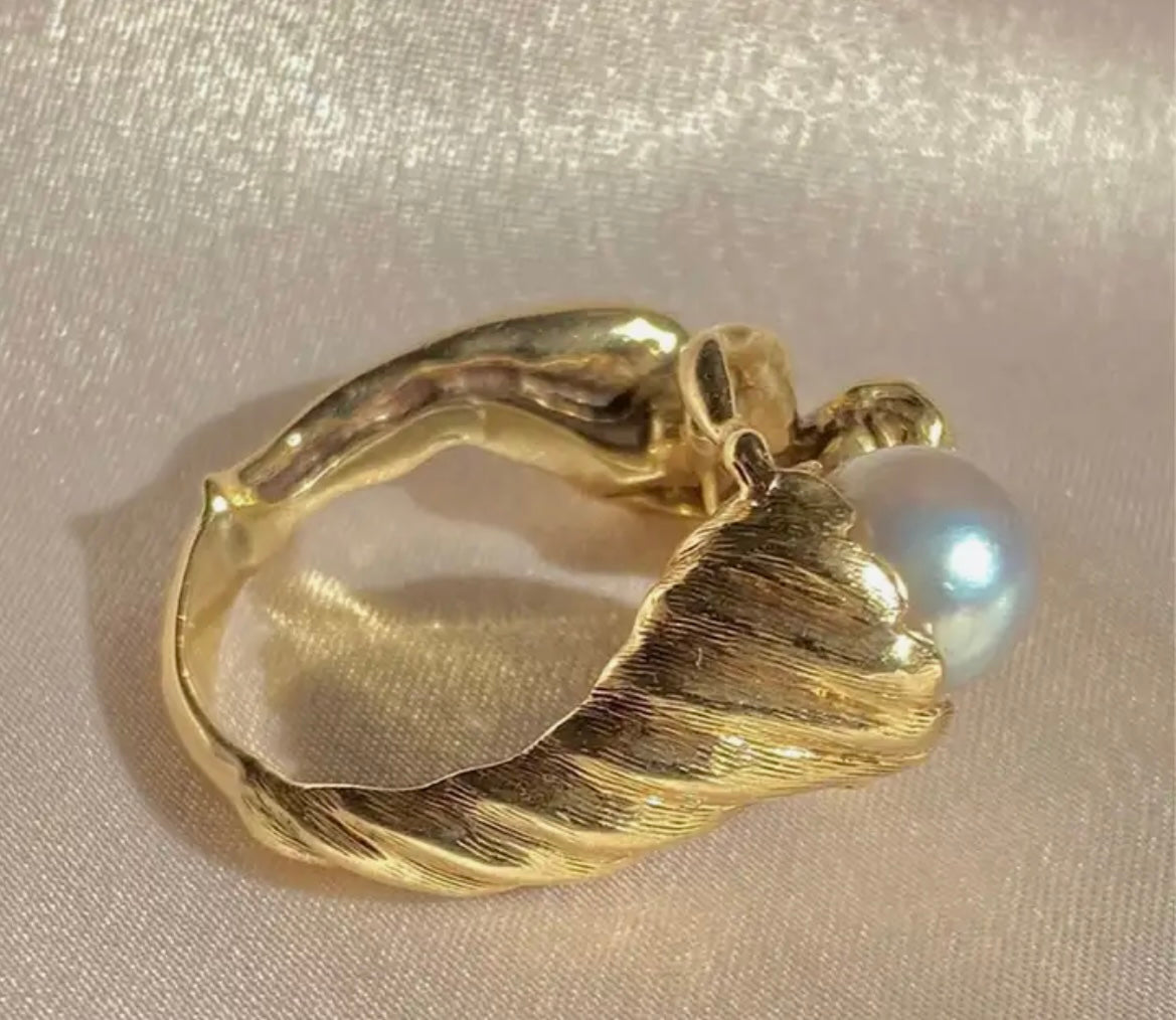 Gold Pearl Ring