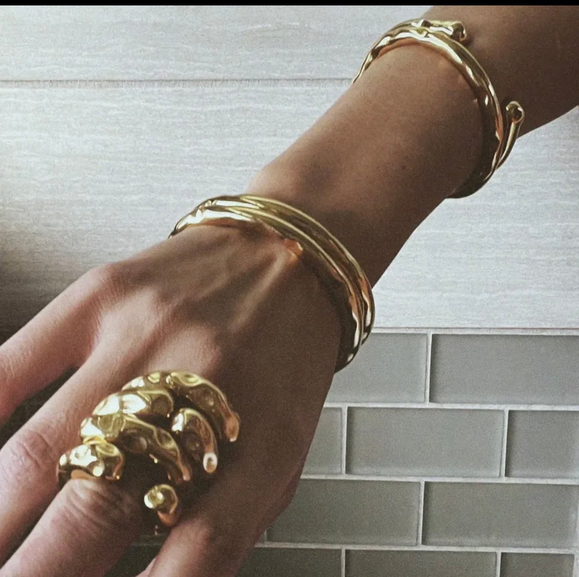 Gold Statement Snake ring