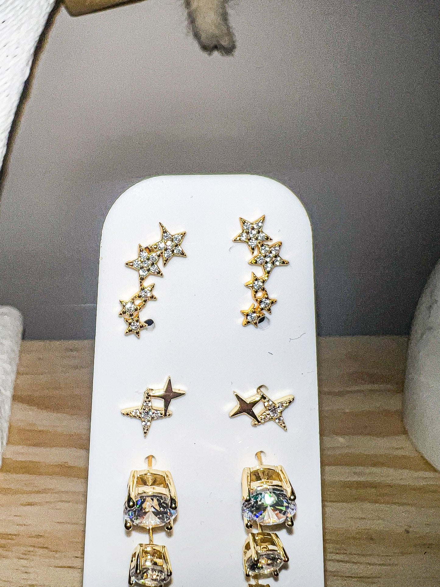 Gold Starlight Double Stud Earrings 925 Sterling Silver, Gold Plated