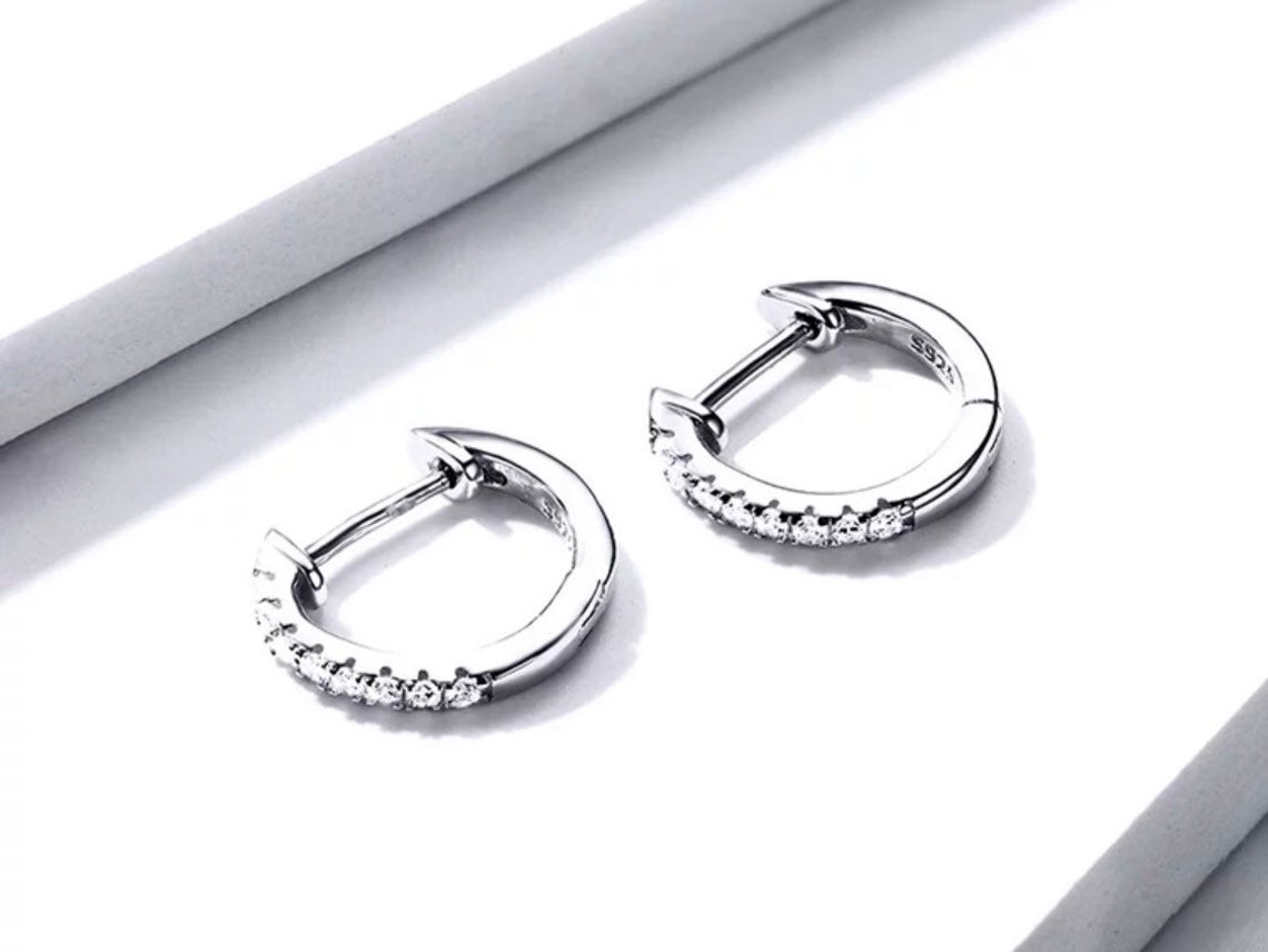 Silver 925 Sterling Huggie Hoop Earrings