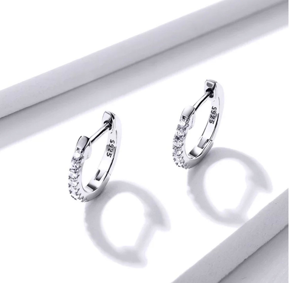 Silver 925 Sterling Huggie Hoop Earrings