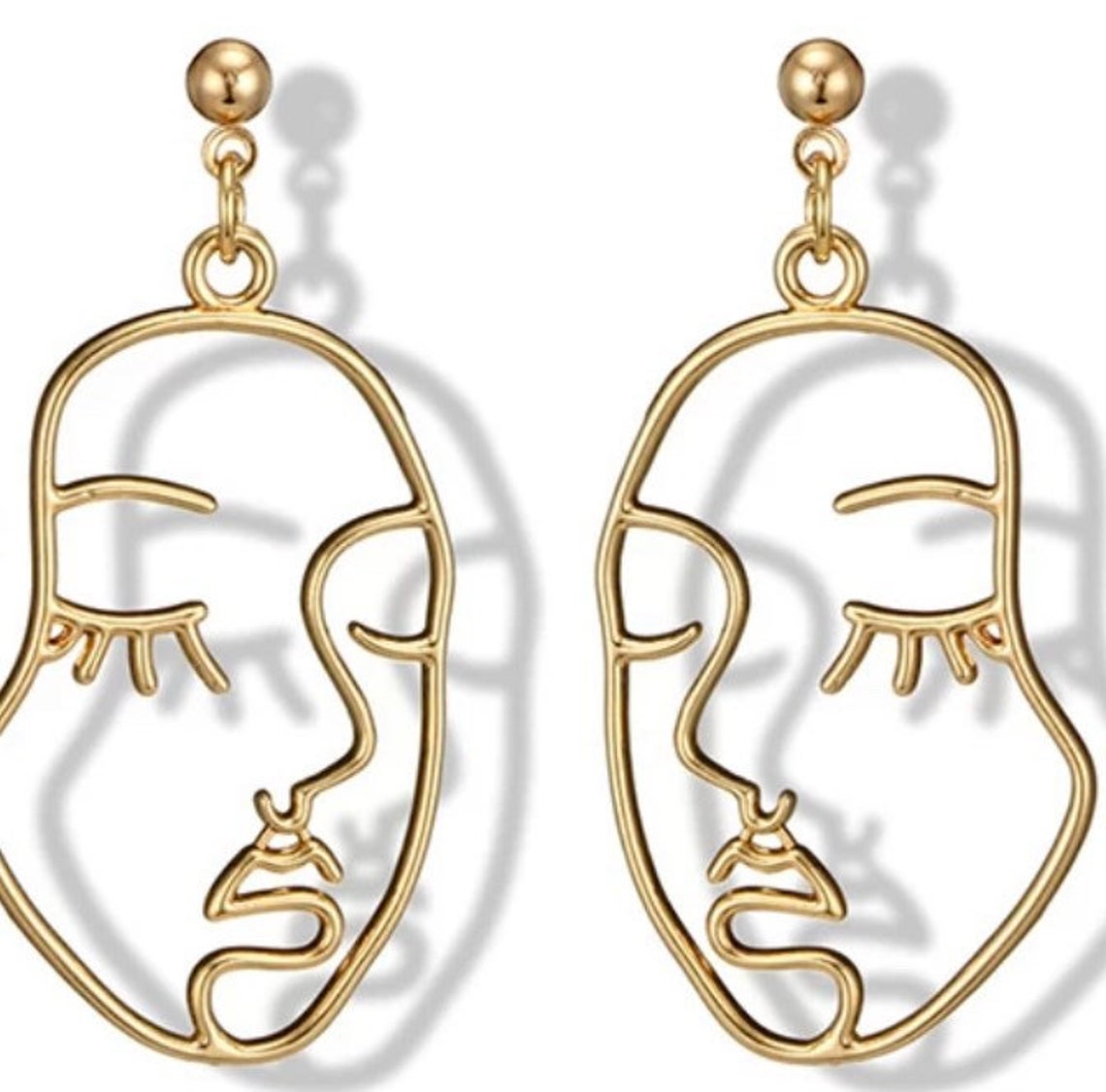 Gold Face Earrings