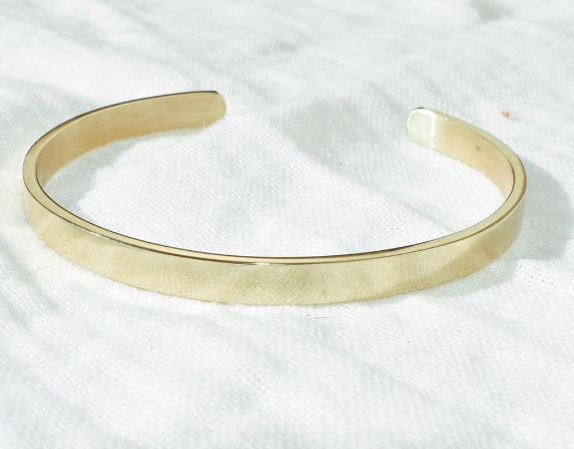 Gold Bangle Inspirational Cuff Bracelet