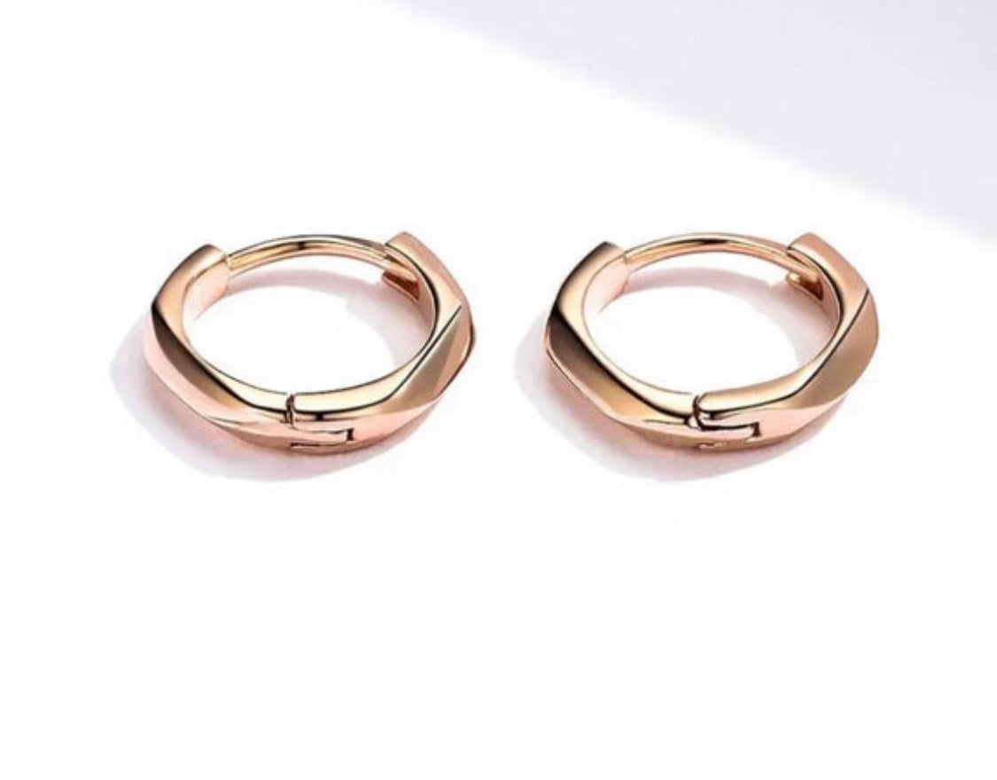 Rose Gold Huggie Earrings