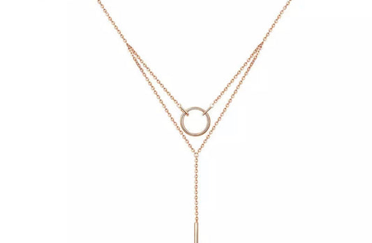 Rose Gold Minimalist Long Necklace