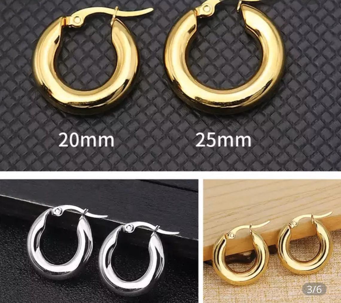 Gold Hoop Huggie Earrings