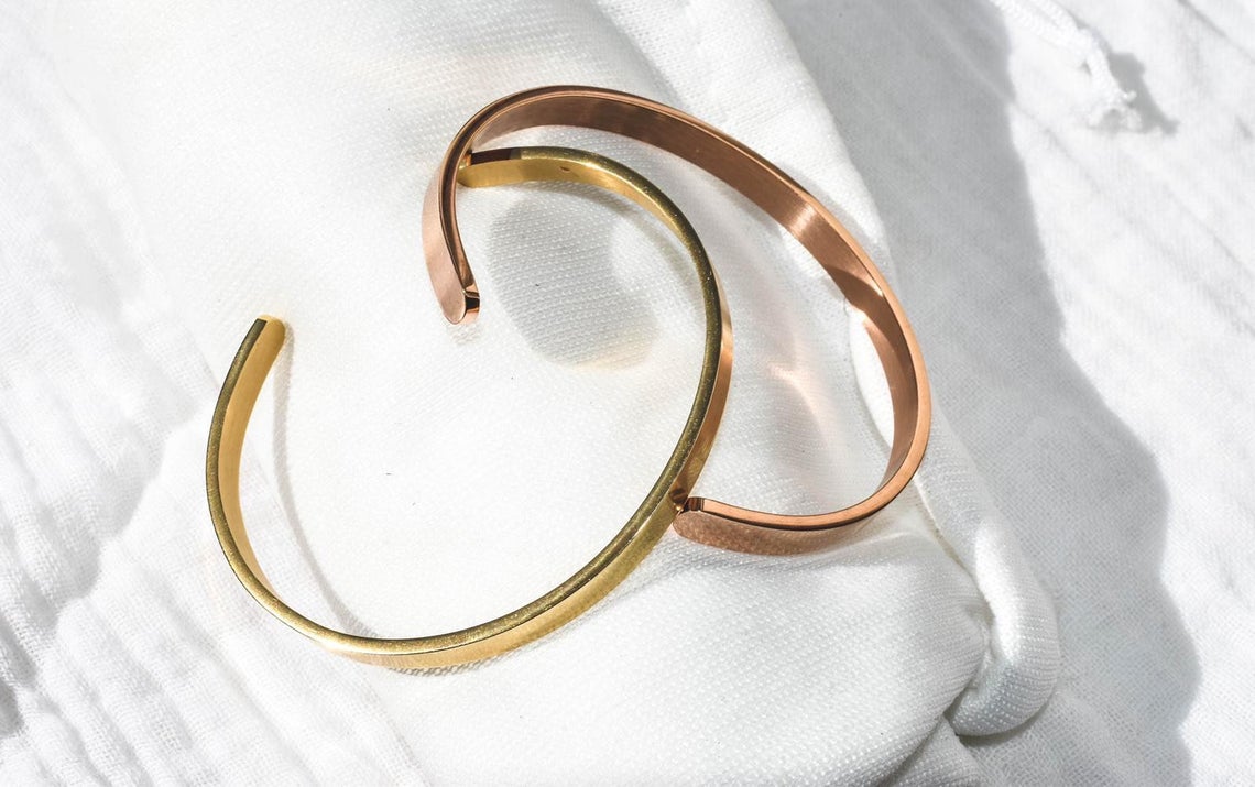 Gold Bangle Inspirational Cuff Bracelet