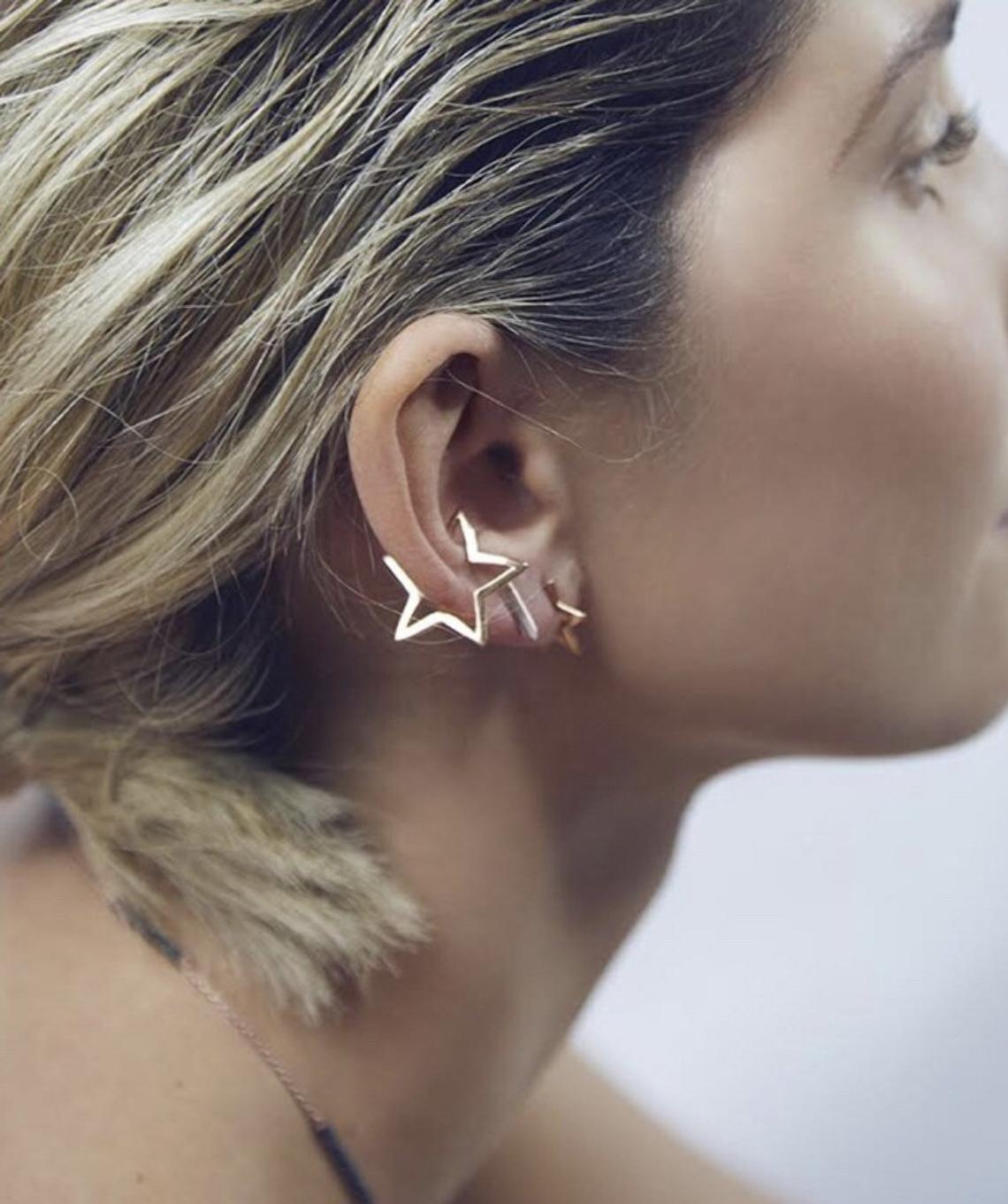 Gold Star Clip Earring