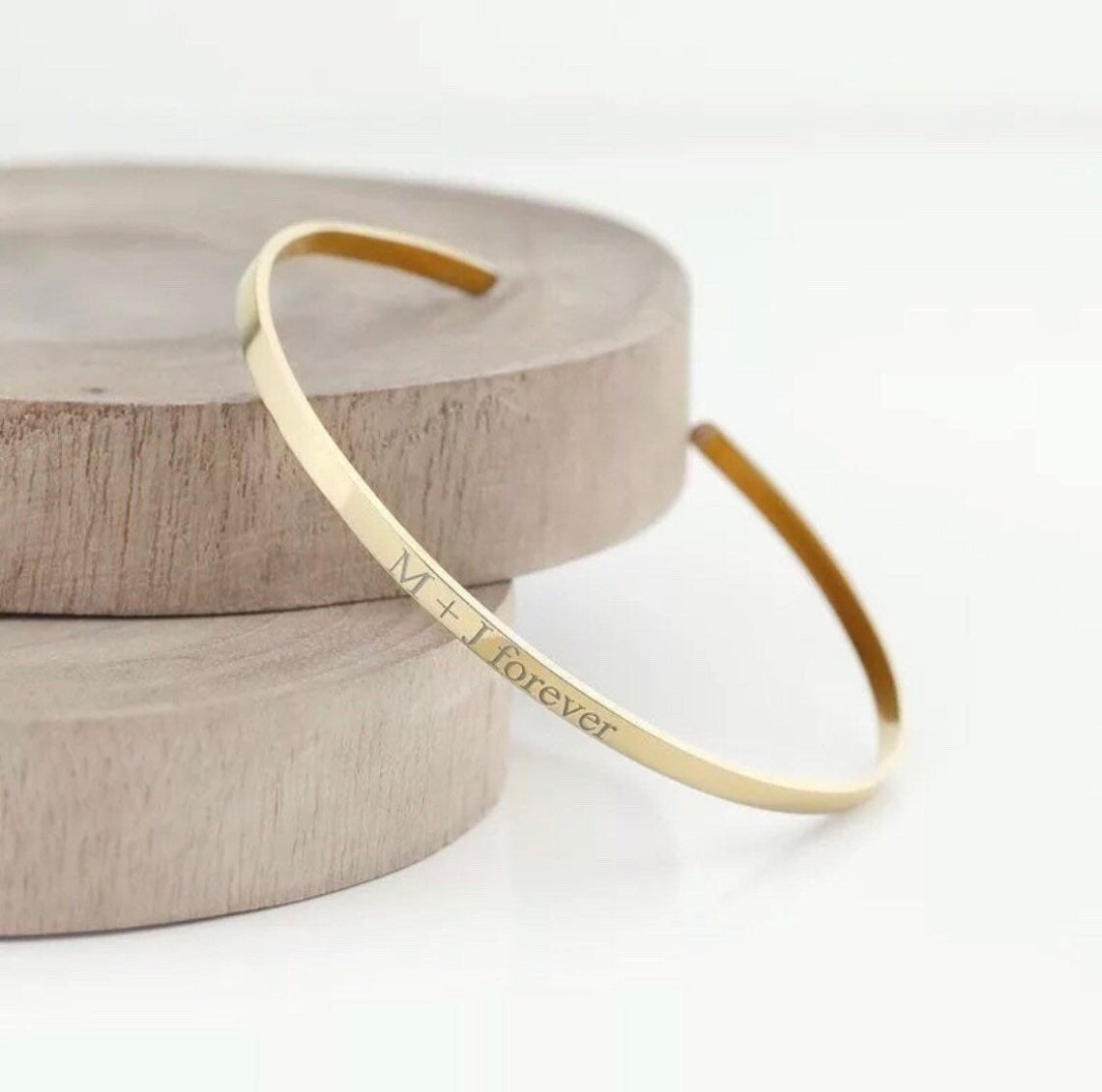 Gold Bangle Inspirational Cuff Bracelet