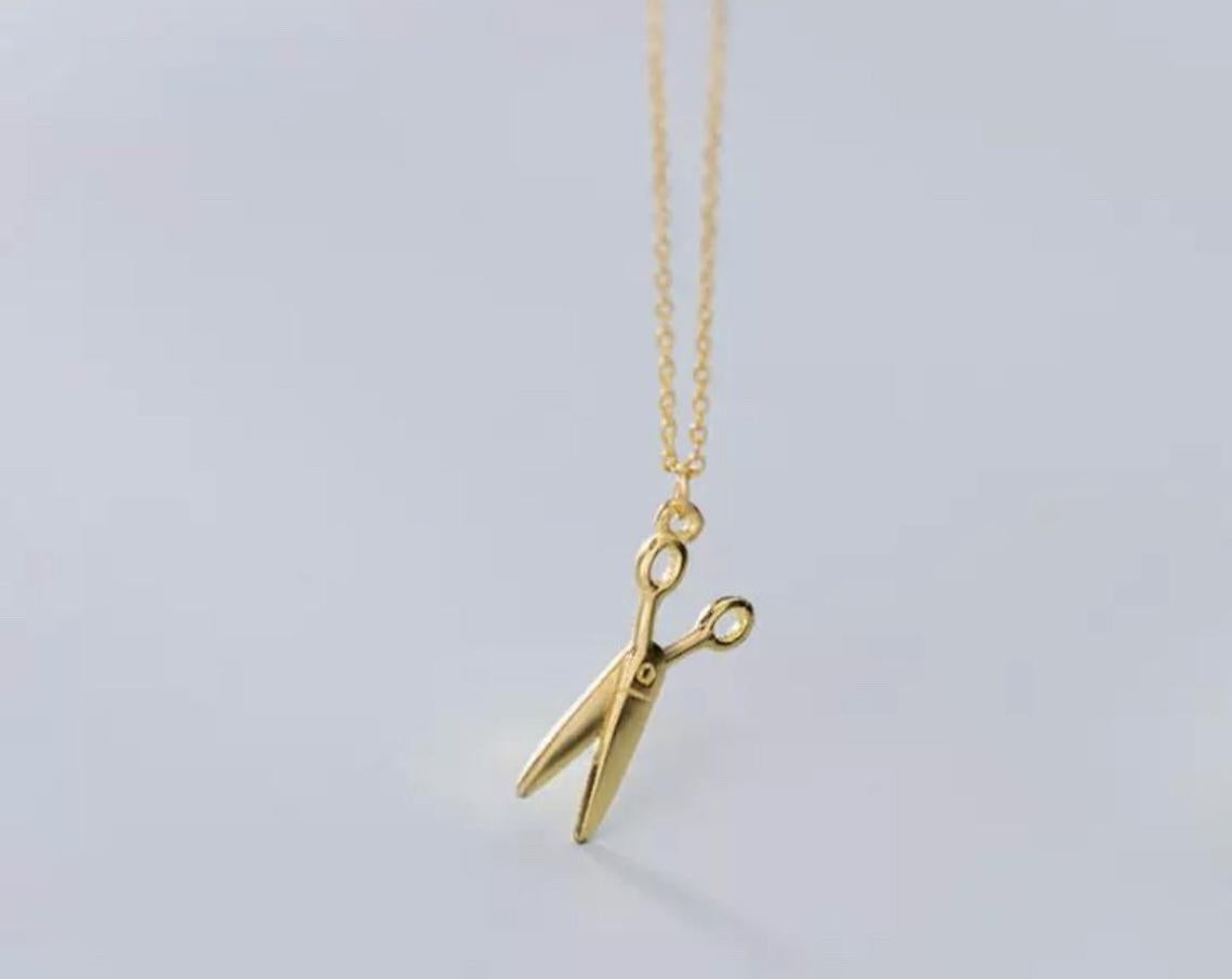 18k Gold Plated Scissor Necklace Chain