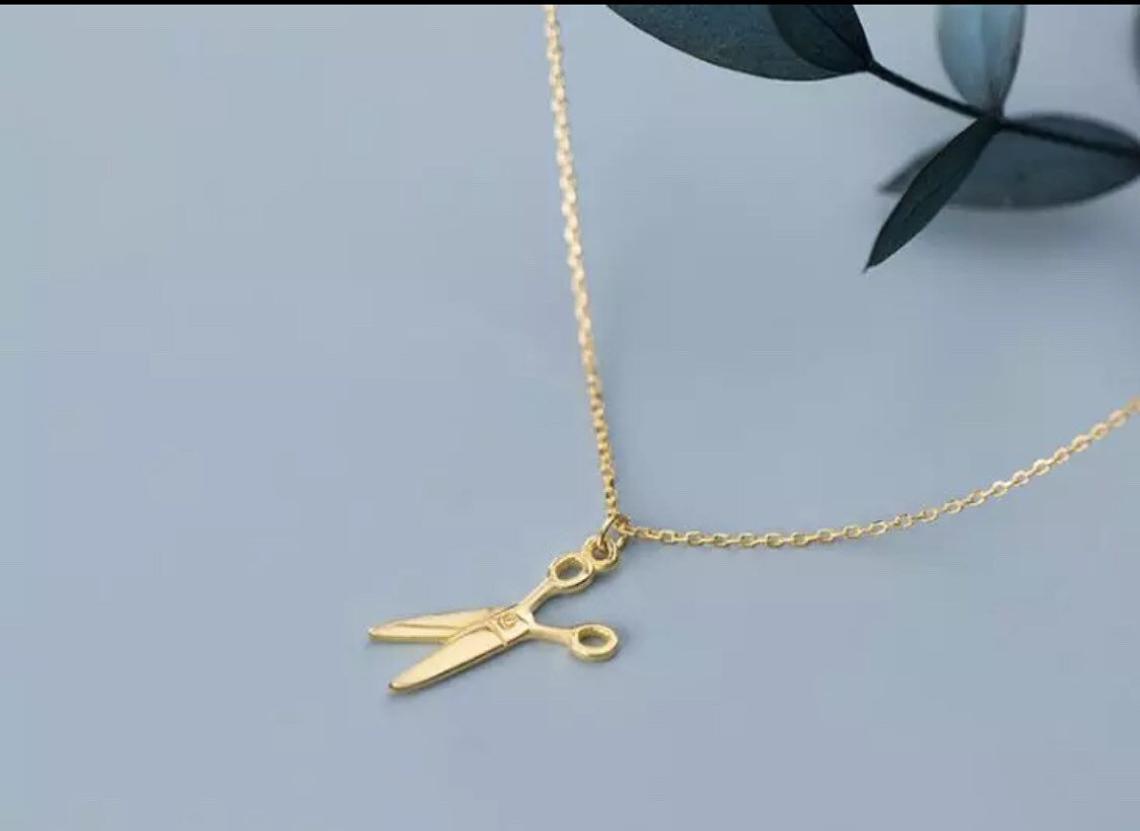 18k Gold Plated Scissor Necklace Chain