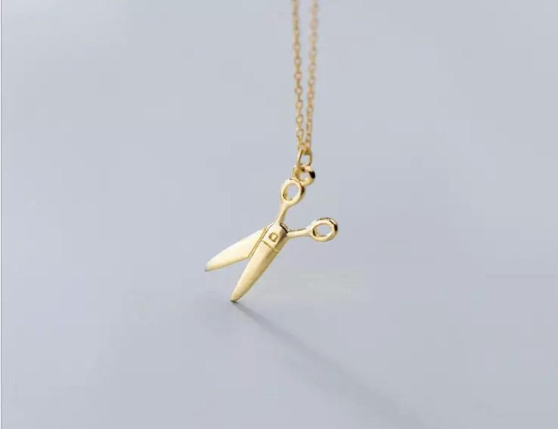 18k Gold Plated Scissor Necklace Chain