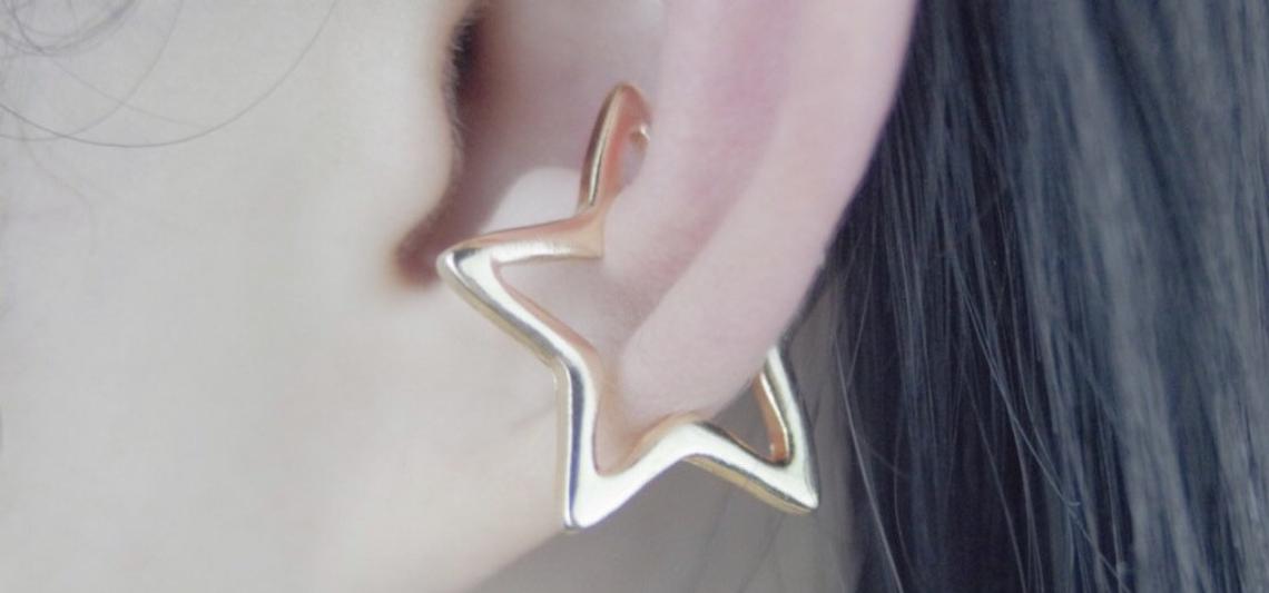 Gold Star Clip Earring