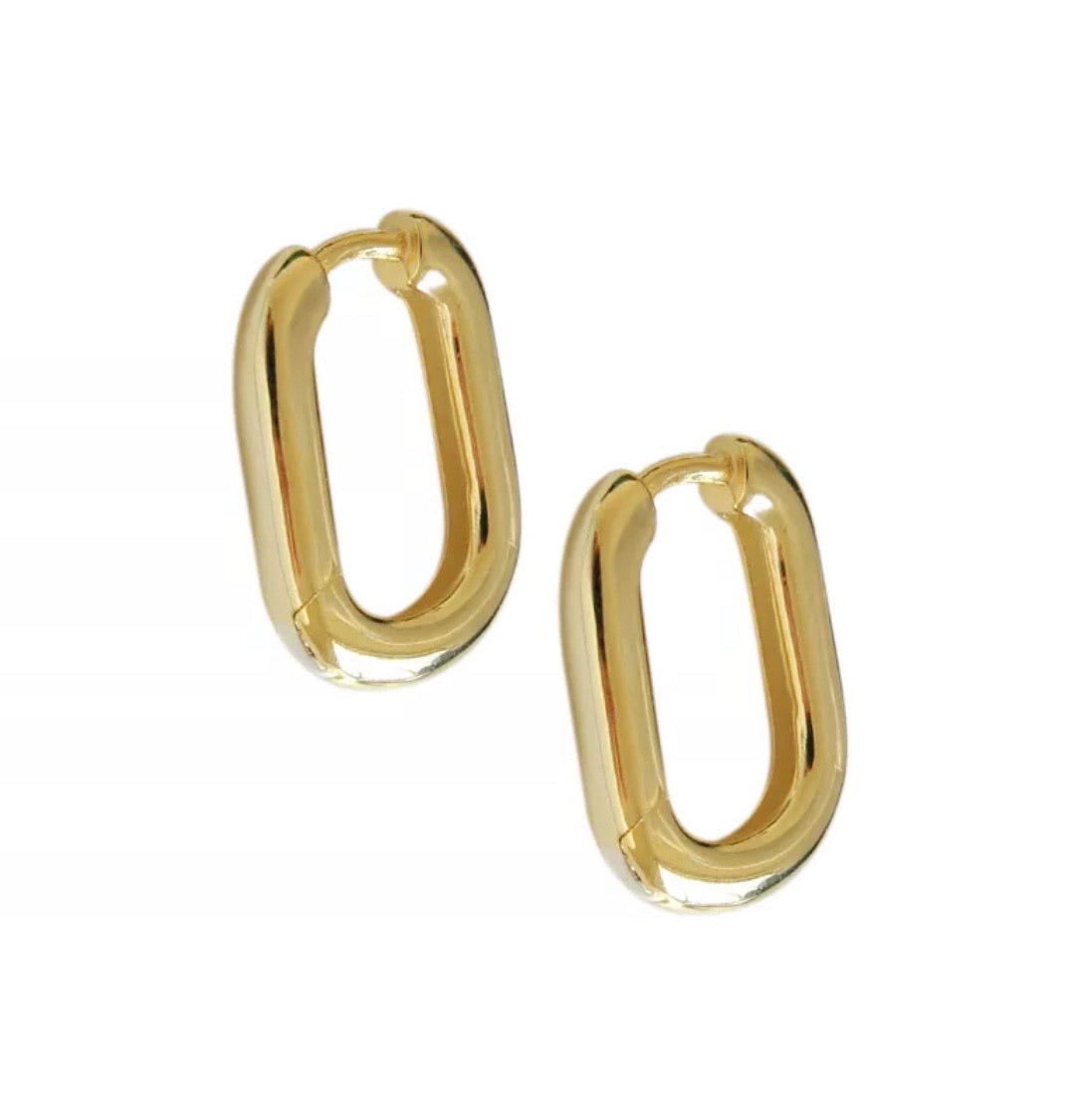 18k gold rectangle stassy earrings