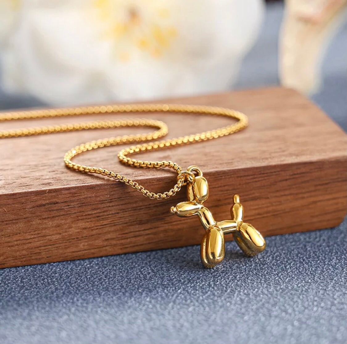 Gold Dog Puppy necklace