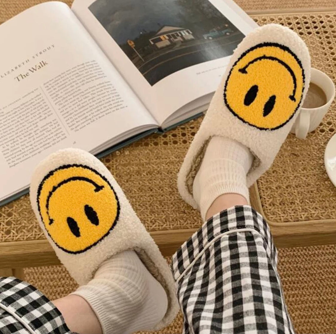 Smiley face slippers