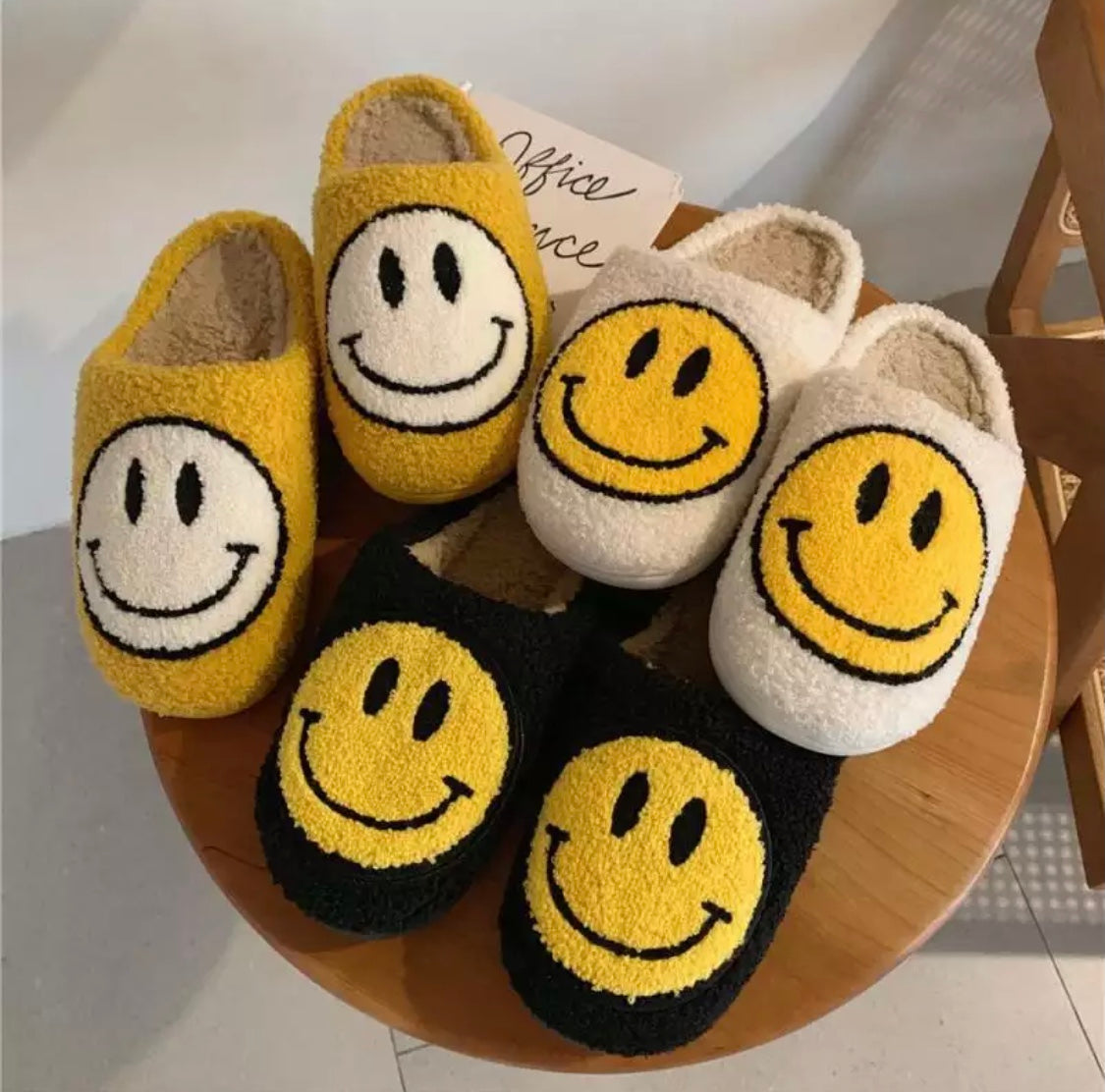 Smiley face slippers