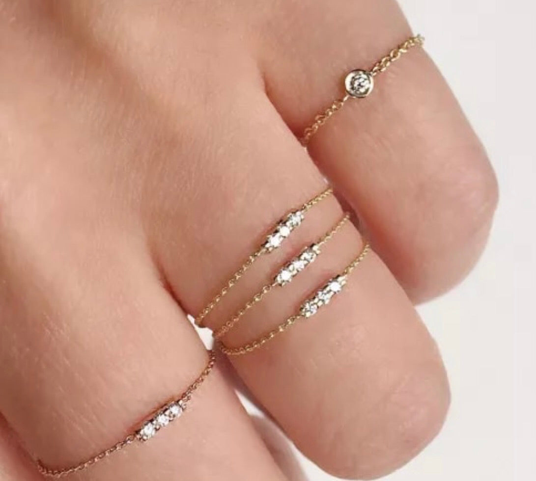 925 Gold Bracelet Chain Ring