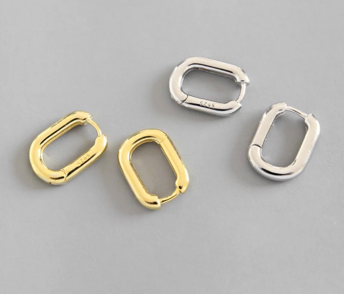 18k gold rectangle stassy earrings