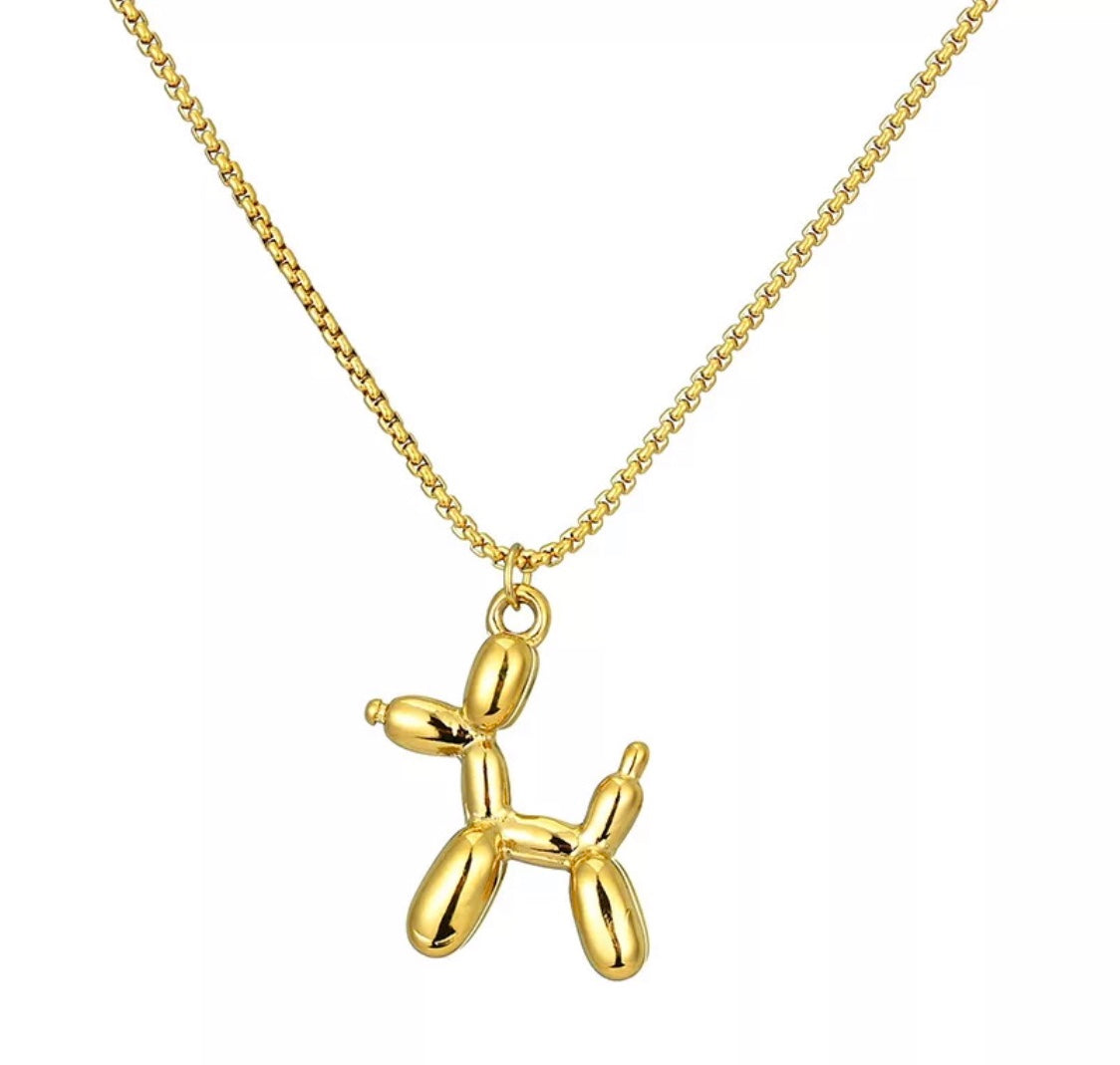 Gold Dog Puppy necklace