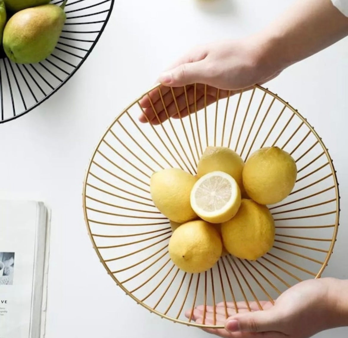 Gold Metal Fruit Bowl