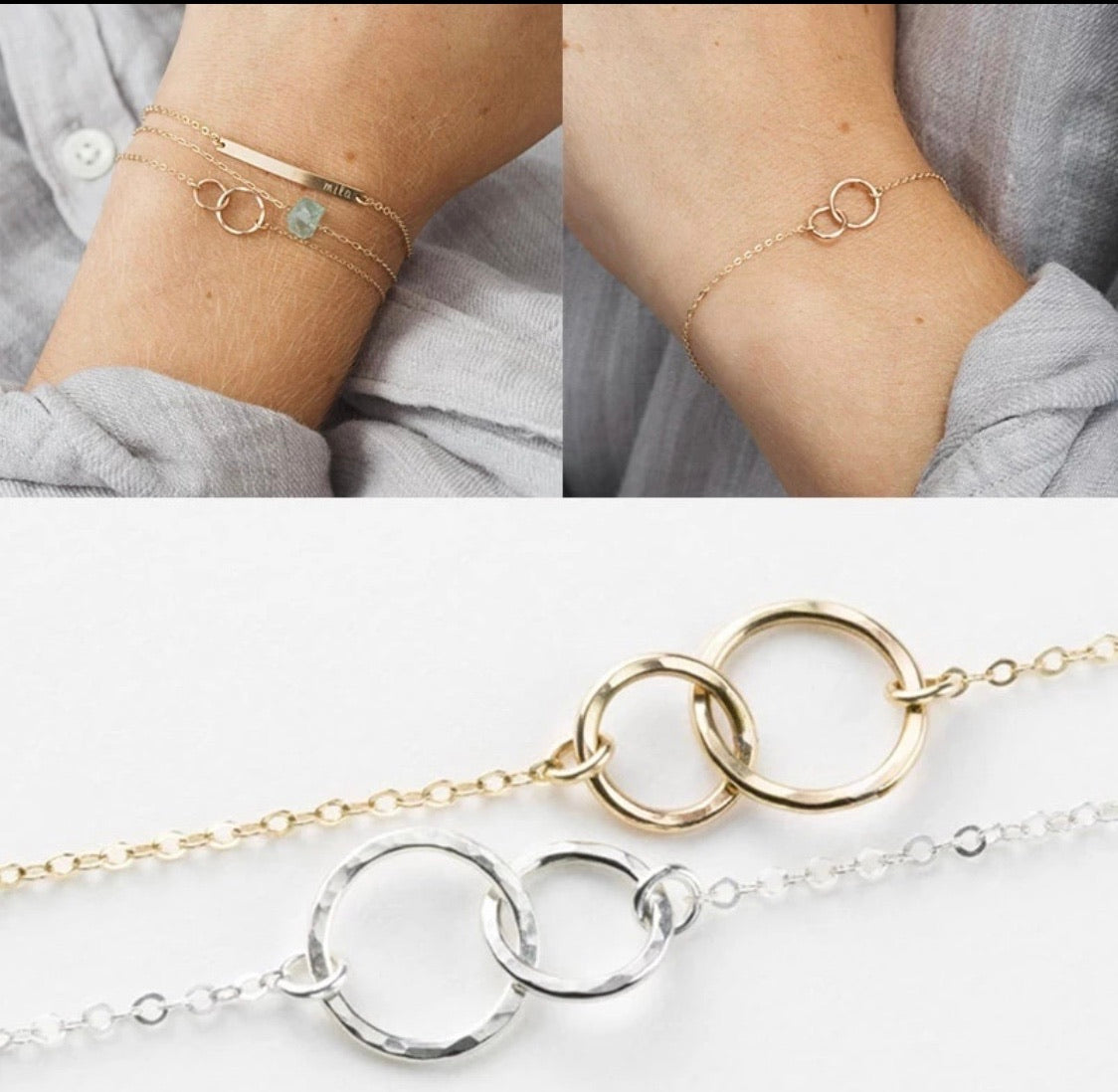 925 Gold Infinity Bracelet