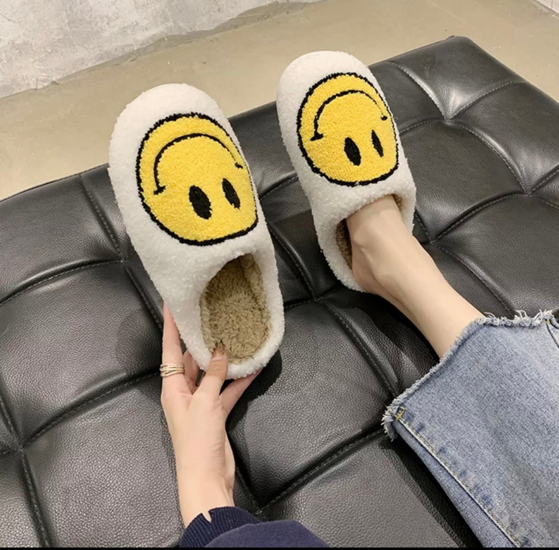 Smiley face slippers